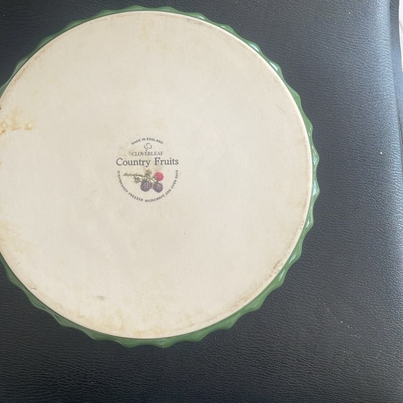 Cloverleaf Country Fruits Quiche Dish Tart Flan Pie Plate Green 9” - Picture 5 of 7